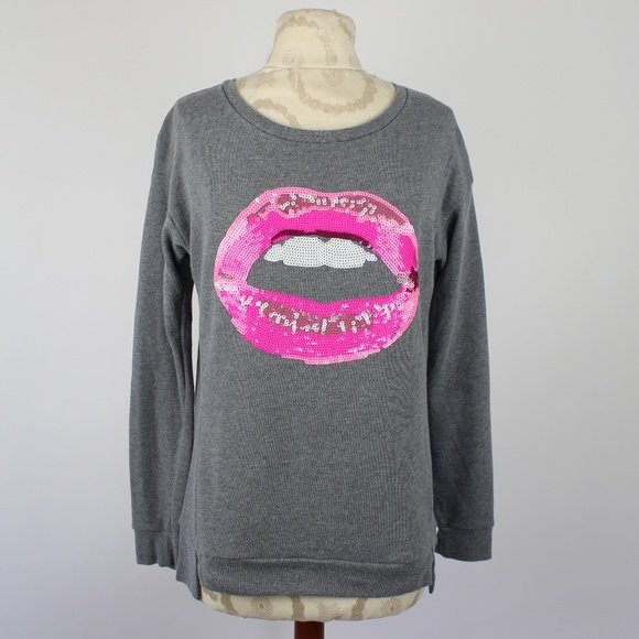 sequin lips sweater